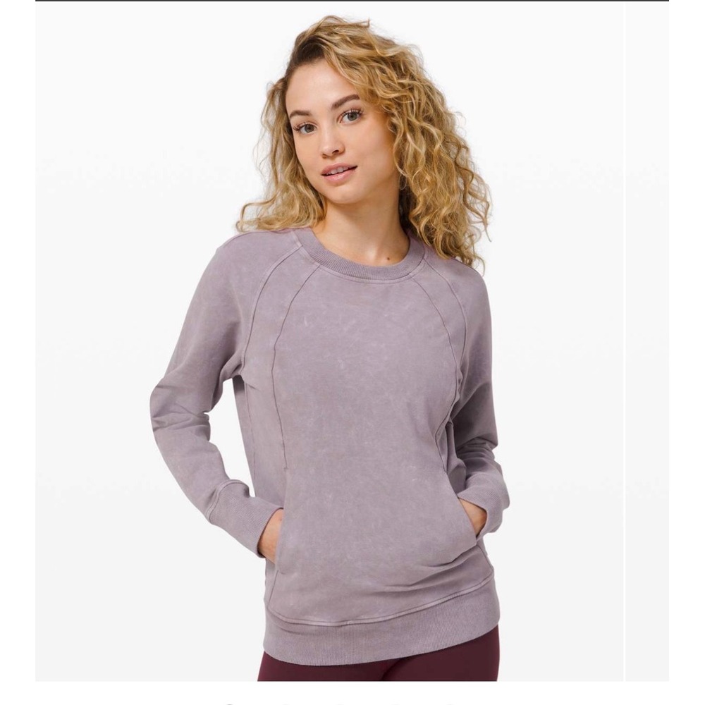 Lululemon Scuba Crewneck Pullover Washed Lunar Rock Acid Wash Size 4